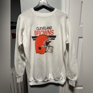 Vintage 80s NFL Cleveland Browns Pull Over Sweatshirt Made In USA Size Men’s 2XL
